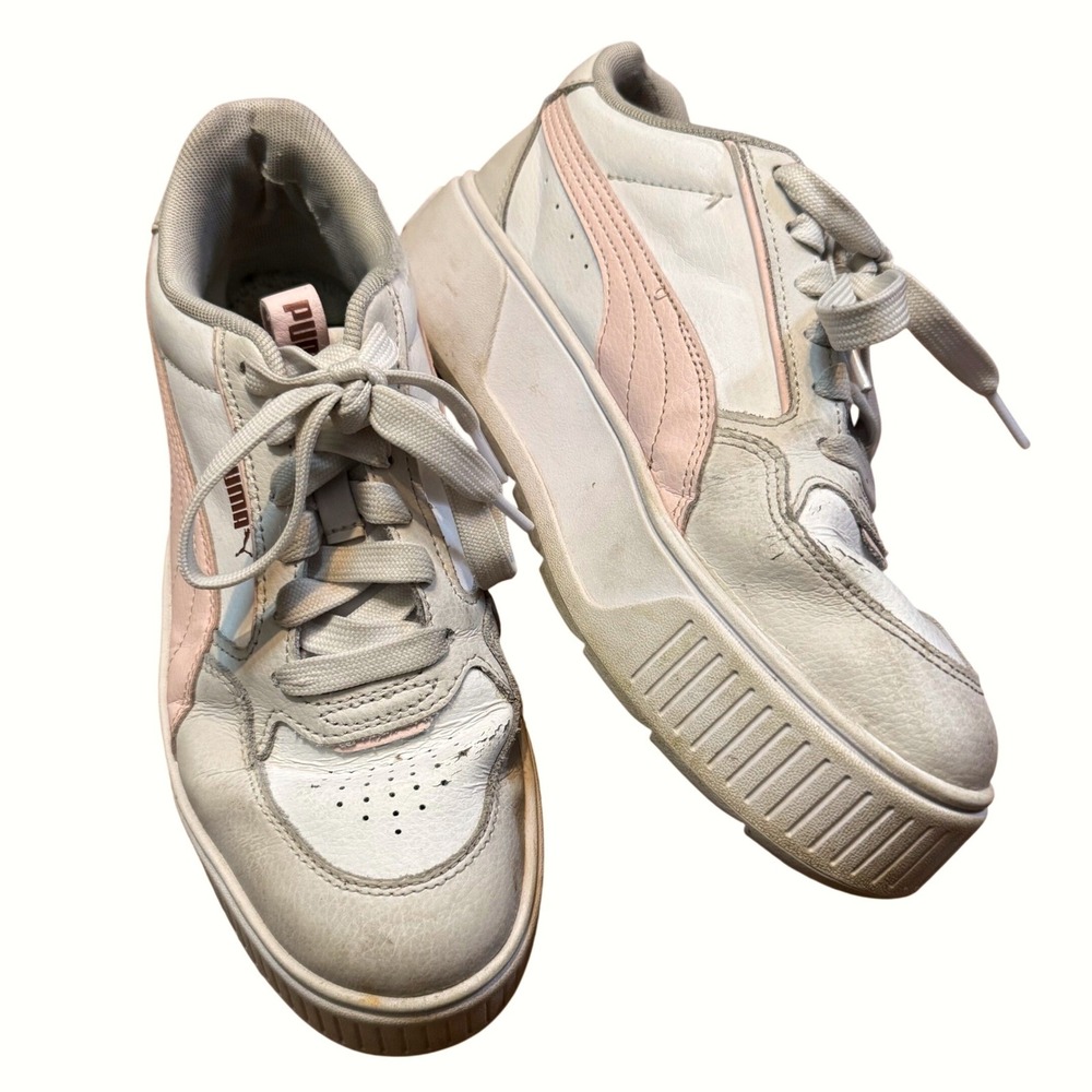Puma Womens Streetwear Karmen Platform Sneakers Shoes White Size 8.5 387212-17